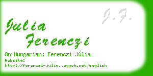 julia ferenczi business card